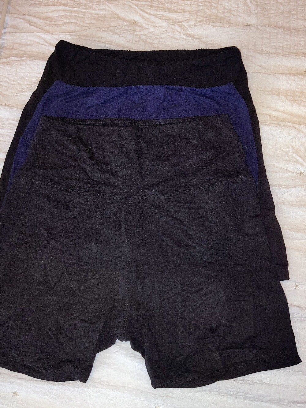 3-Pack Seamless High-Waist Bike Shorts in Black & Navy
